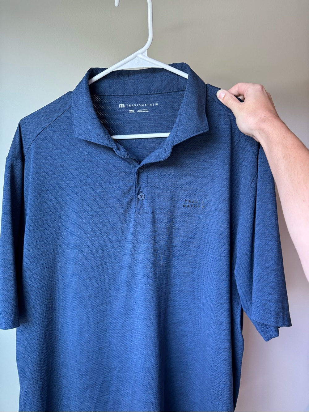 Travis Mathew Men's Navy Blue Performance Polo